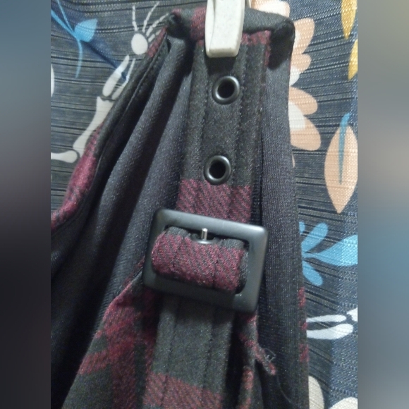 NWT CCX City Chic Black and Berry Plaid Tartan Pinafore Dress Size XXL 24 - Picture 5 of 10